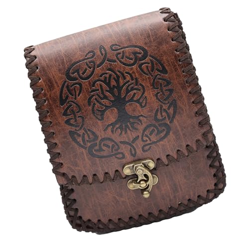 Mittelalterliche Gürteltasche Hüfttasche Kleingeldbörse PU-Leder Gürteltaschen Kleine Geldbörse Cosplay Münzbeutel für Männer Frauen, a von Diogeynu