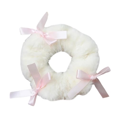 Schöne Plüsch-Fliege Haargummis für Frauen und Mädchen, süßes pelziges Haargummi, Pferdeschwanz-Halter, Haarform-Zubehör, Haarschmuck von Diogeynu