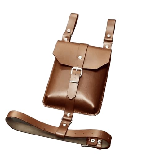 Vintage Mittelalter Leder Gürteltasche Oberschenkeltaschen mit verstellbarem Beingürtel Mittelalter Leder Hüfttasche für Frauen Halloween, braun von Diogeynu