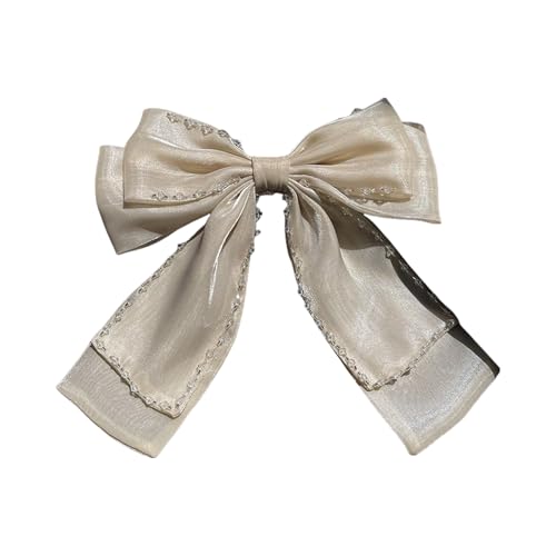 Zarte Perlen-Haarspange, glitzernde Schleife, Haarnadel, Junggesellinnenabschied, Prinzessinnen-Haarschmuck, Kopfschmuck von Diogeynu