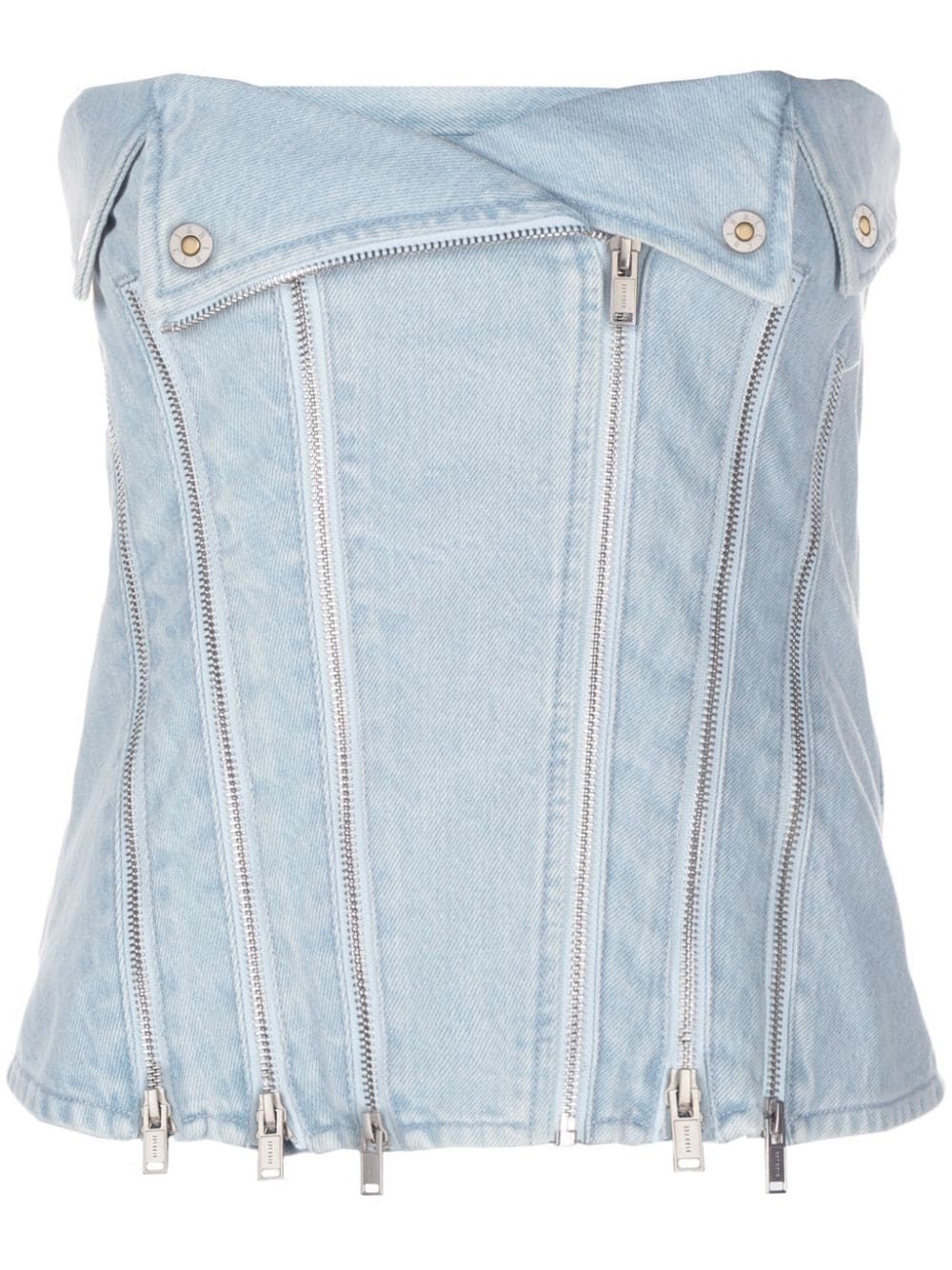 Dion Lee Schulterfreies Cropped-Top - Blau von Dion Lee