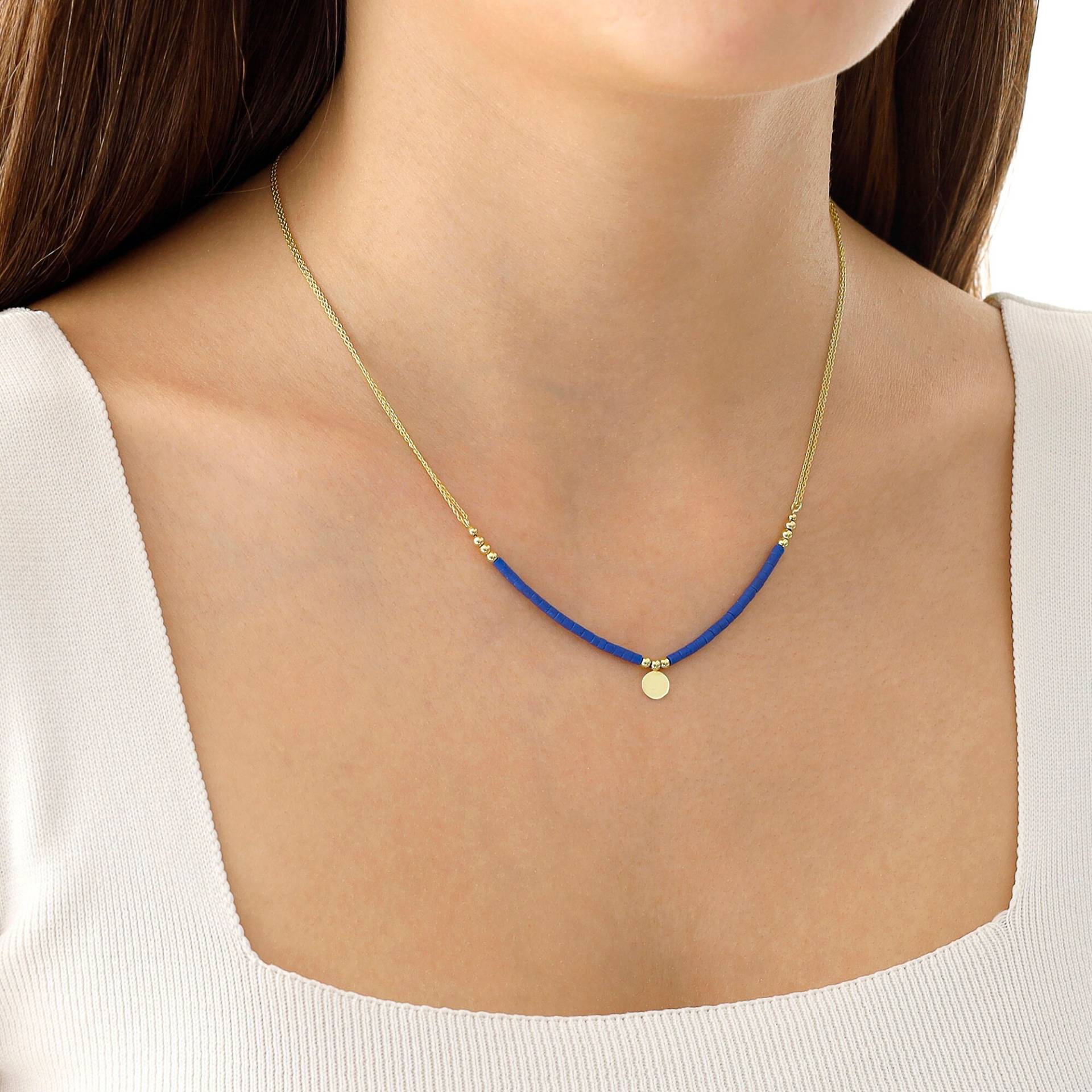 14K Gold Lapislazuli Halskette | Silber Münze Anhänger Dezember Geburtsstein von DionJewel