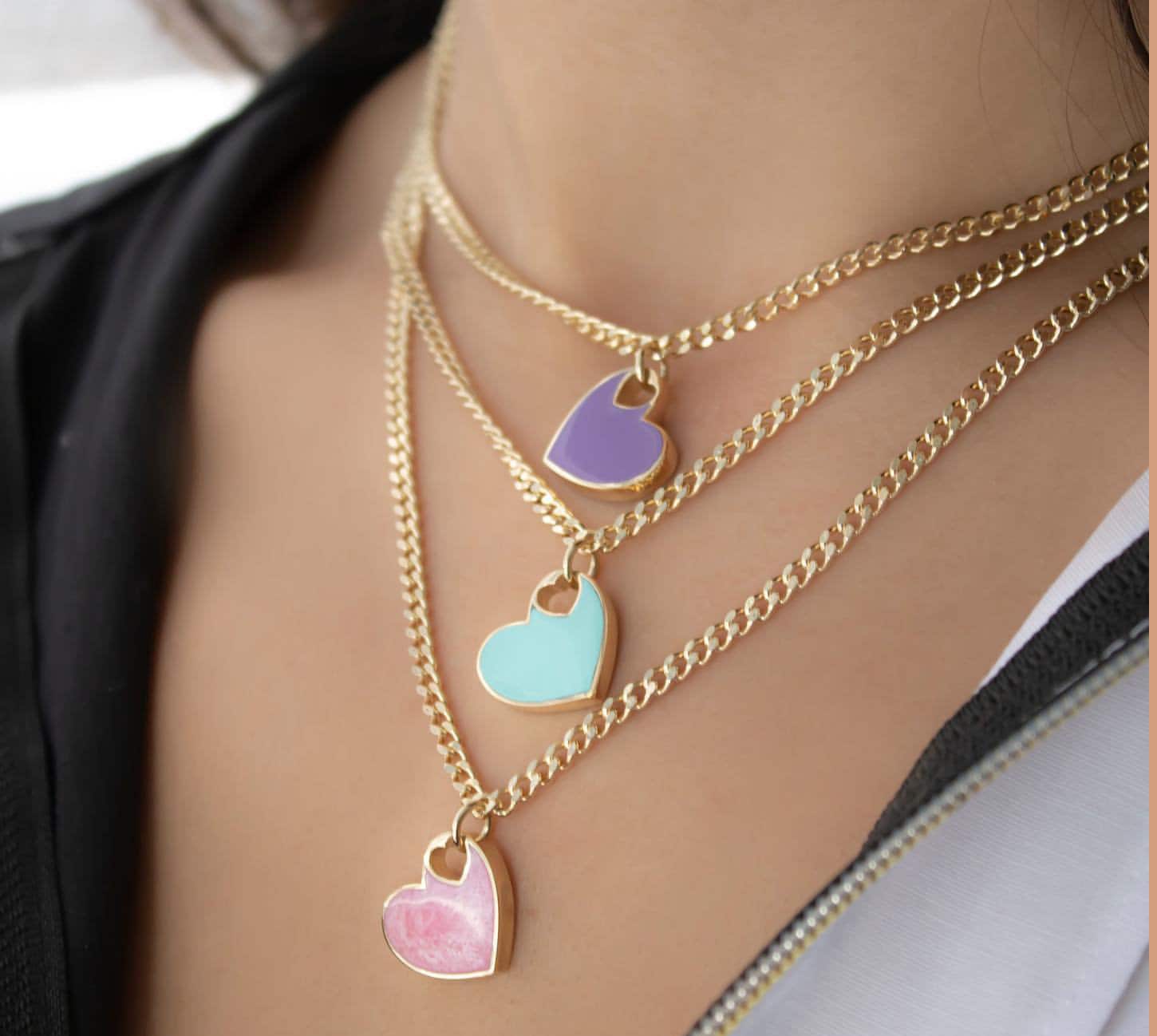 14K Gold Rotes Herz Halskette | Emaille Panzerkette Charm Jahrestag Schmuck von DionJewel