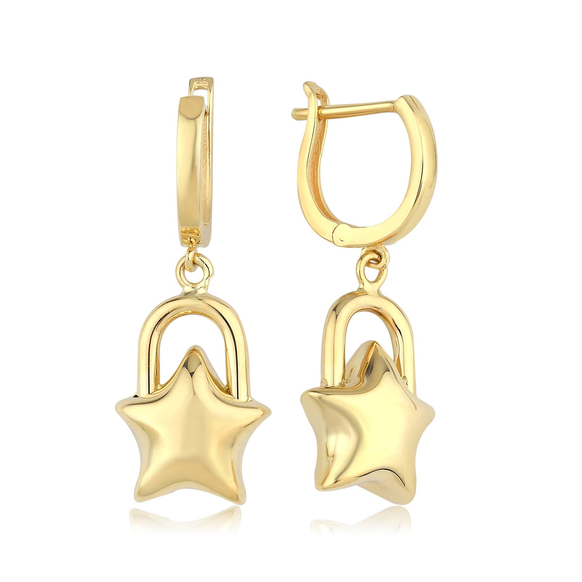 14K Gold Sternförmige Vorhängeschloss-Ohrringe | Latch Back, Englisch Lock, Geschwollene Herz Ohrringe, Lock Ohrringe Geschenk Für Sie 14K Gold Sternförmige Vorhängeschloss-Ohrringe | Latch Back, Englisch Lock, Geschwollene Herz Ohrringe, Lock Ohrringe Geschenk Für Sie von DionJewel
