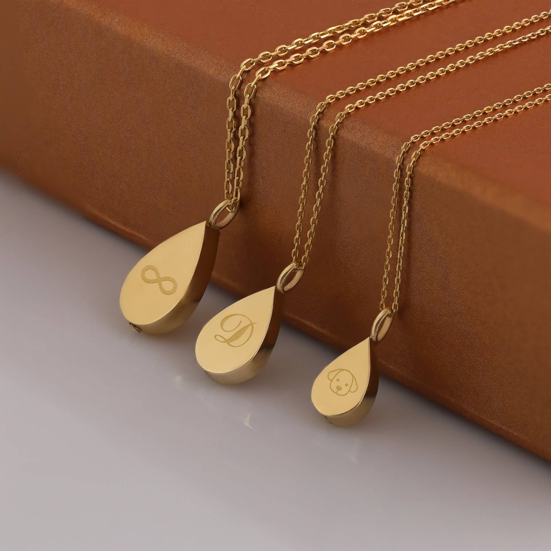 14K Gold Teardrop Urne Halskette | Flache Aschehalter Erinnerung Anhänger 14K Gold Teardrop Urne Halskette | Flache Aschehalter Erinnerung Anhänger von DionJewel