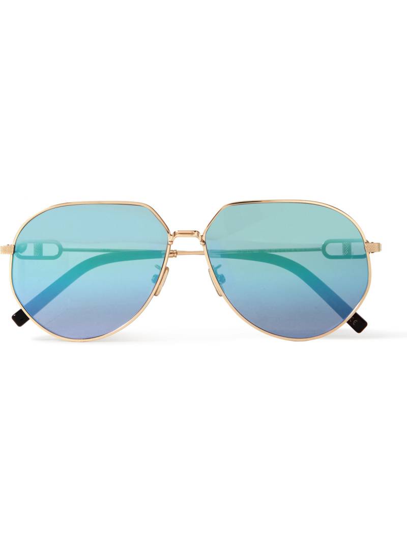 Dior Eyewear - CD Link A1U Round-Frame Gold-Tone Sunglasses - Men - Gold von Dior Eyewear