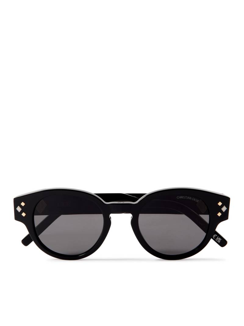 Dior Eyewear - CD Diamond R2I Acetate and Silver-Tone Round-Frame Sunglasses - Men - Black von Dior Eyewear