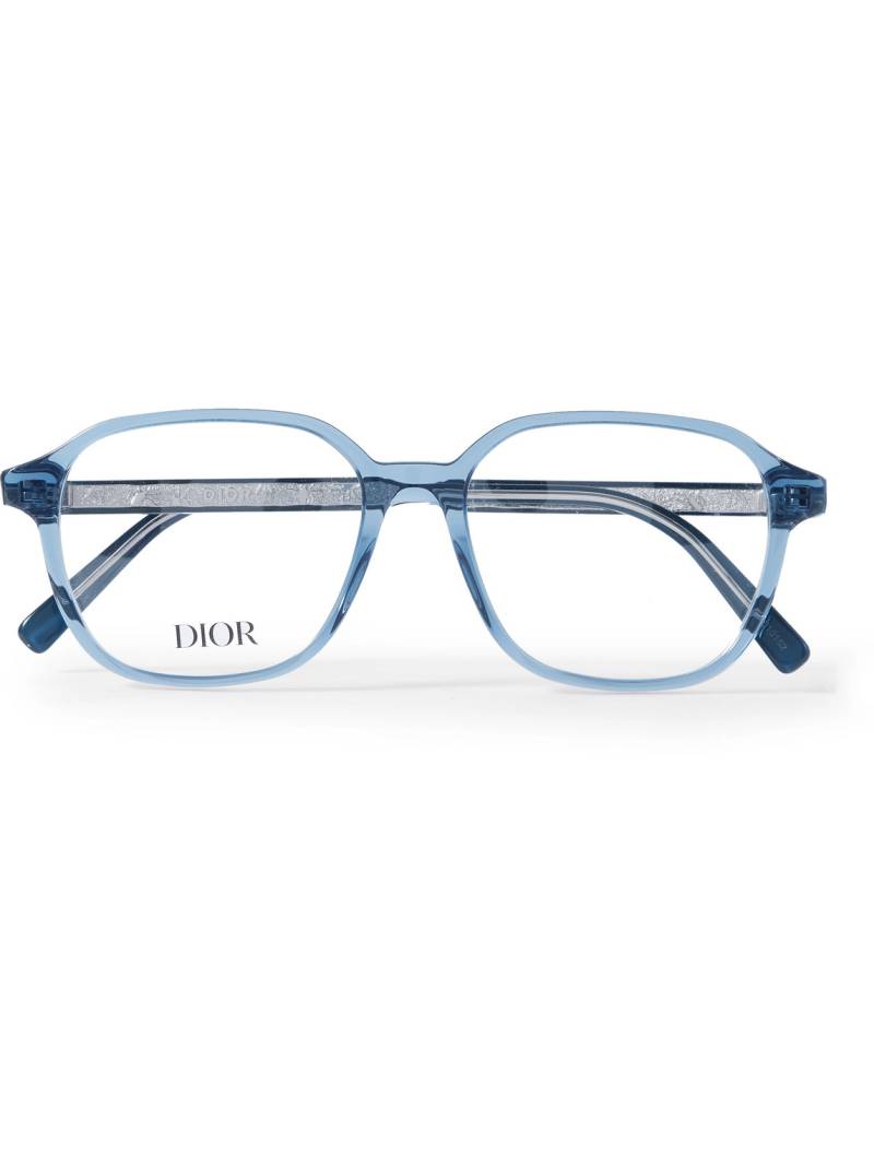 Dior Eyewear - InDiorO S3I Square-Frame Acetate Optical Glasses - Men - Blue von Dior Eyewear