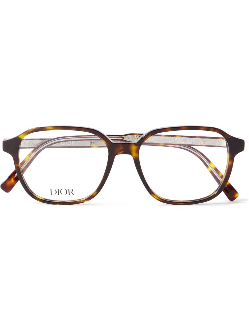 Dior Eyewear - InDiorO S3I Square-Frame Tortoiseshell Acetate Optical Glasses - Men - Brown von Dior Eyewear