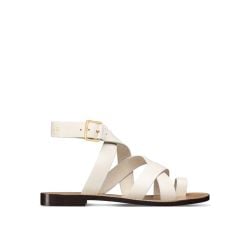 Dior Weiße Flache Ledersandalen Für Damen von Dior