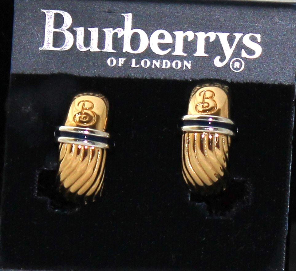 Burberrys Of London Signierte Vergoldete Ohrclips Mit B-Symbol Made in Usa von Dior4U