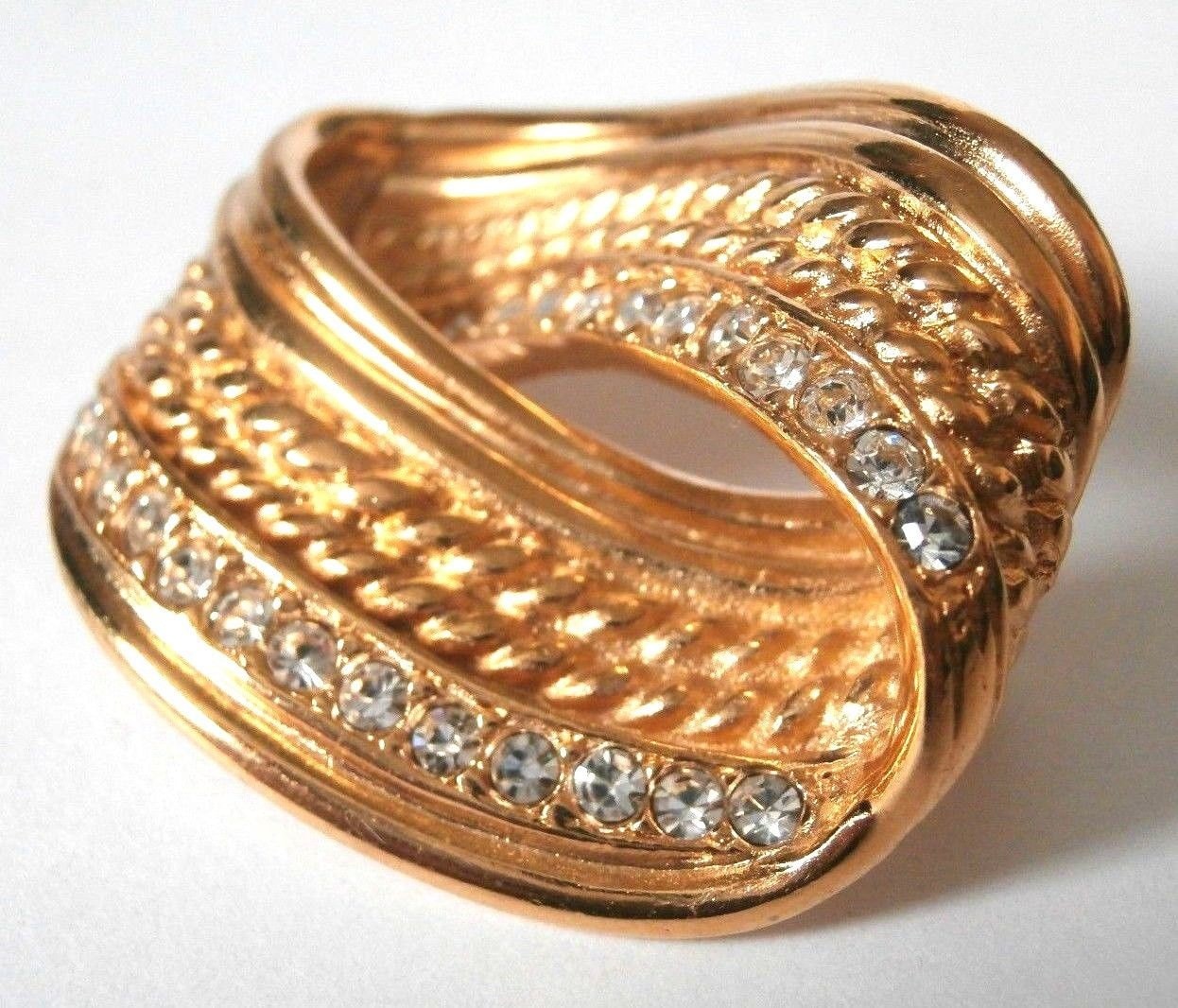 Carven Paris Pin Brosche Anstecknadel Vergoldet Mit Kristallen #1550 von Dior4U