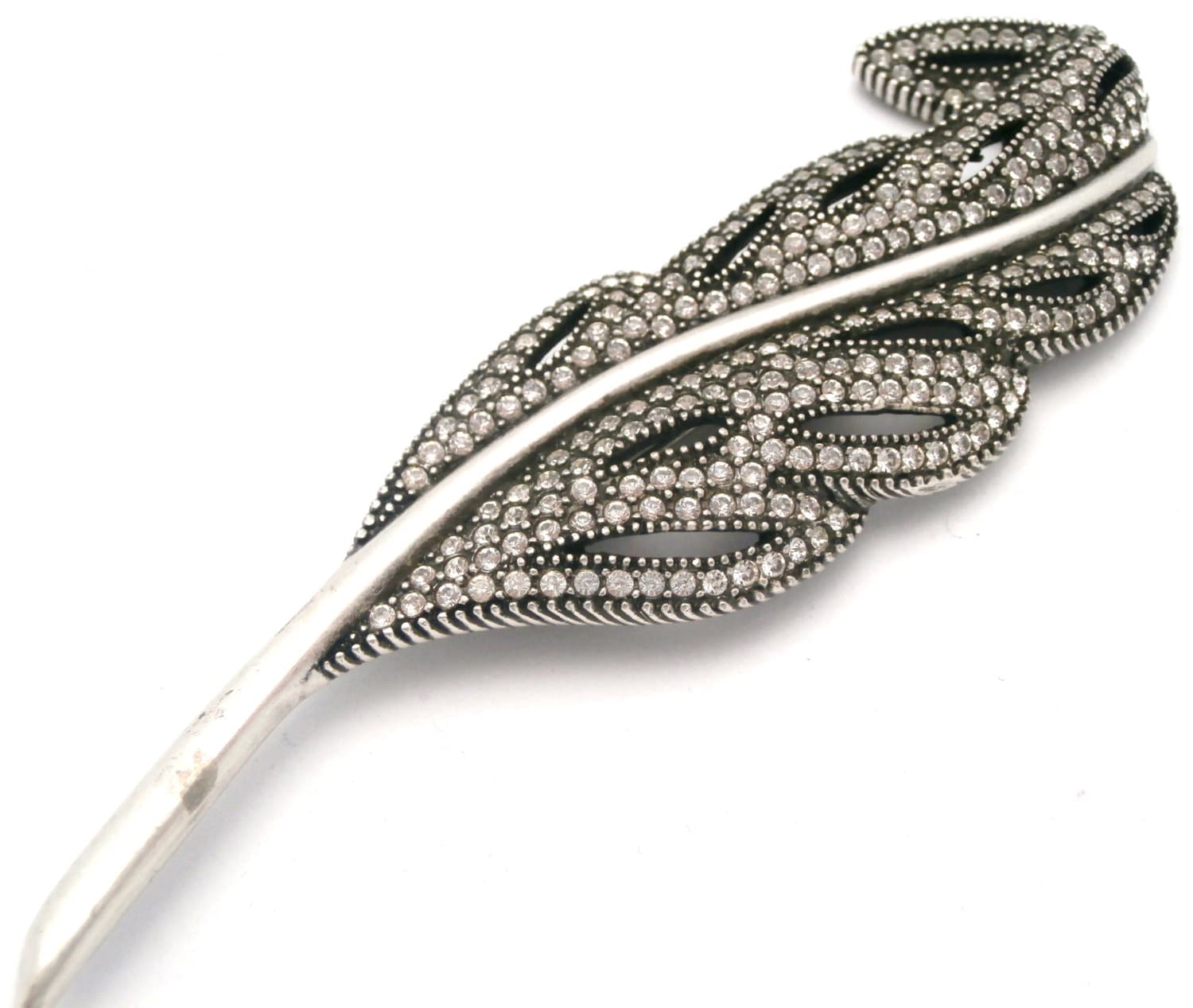 Christian Dior Kristallbrosche; Geschwärztes Blatt Made in Usa von Dior4U