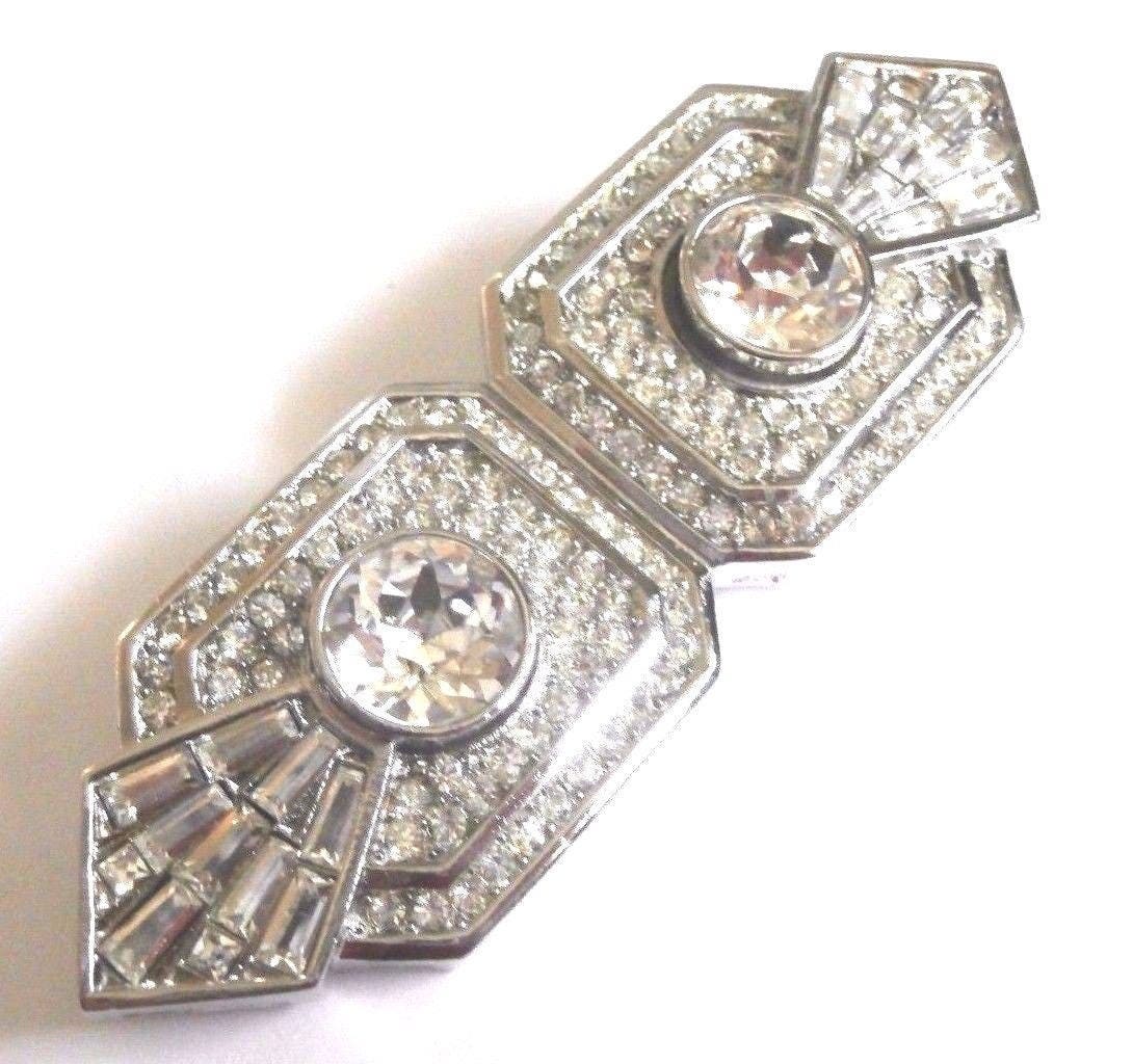 Christian Dior Kristallbrosche; Rhodium Überzogen Made in Germany von Dior4U