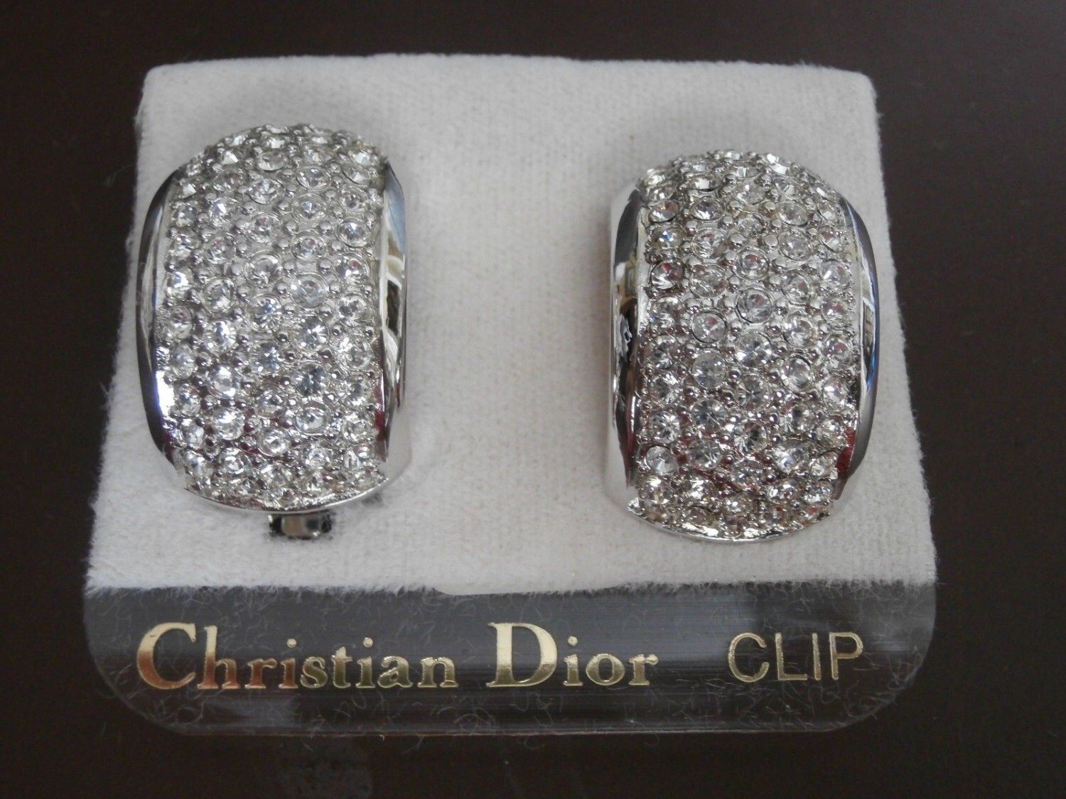 Christian Dior Kristallohrringe; Ohrclips, Rhodiniert Made in Usa von Dior4U