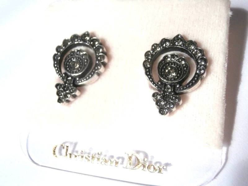 Christian Dior Kristallohrringe; Schwarz Finish, Clip-Ons Hergestellt in Den Usa von Dior4U