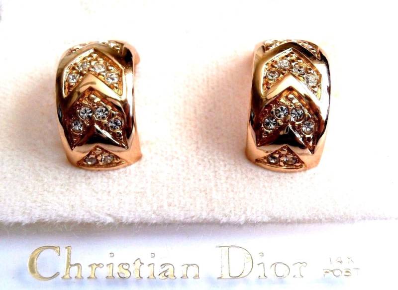 Christian Dior Kristallohrringe; Vergoldet, 14 Kt Stifte Made in Den Usa von Dior4U