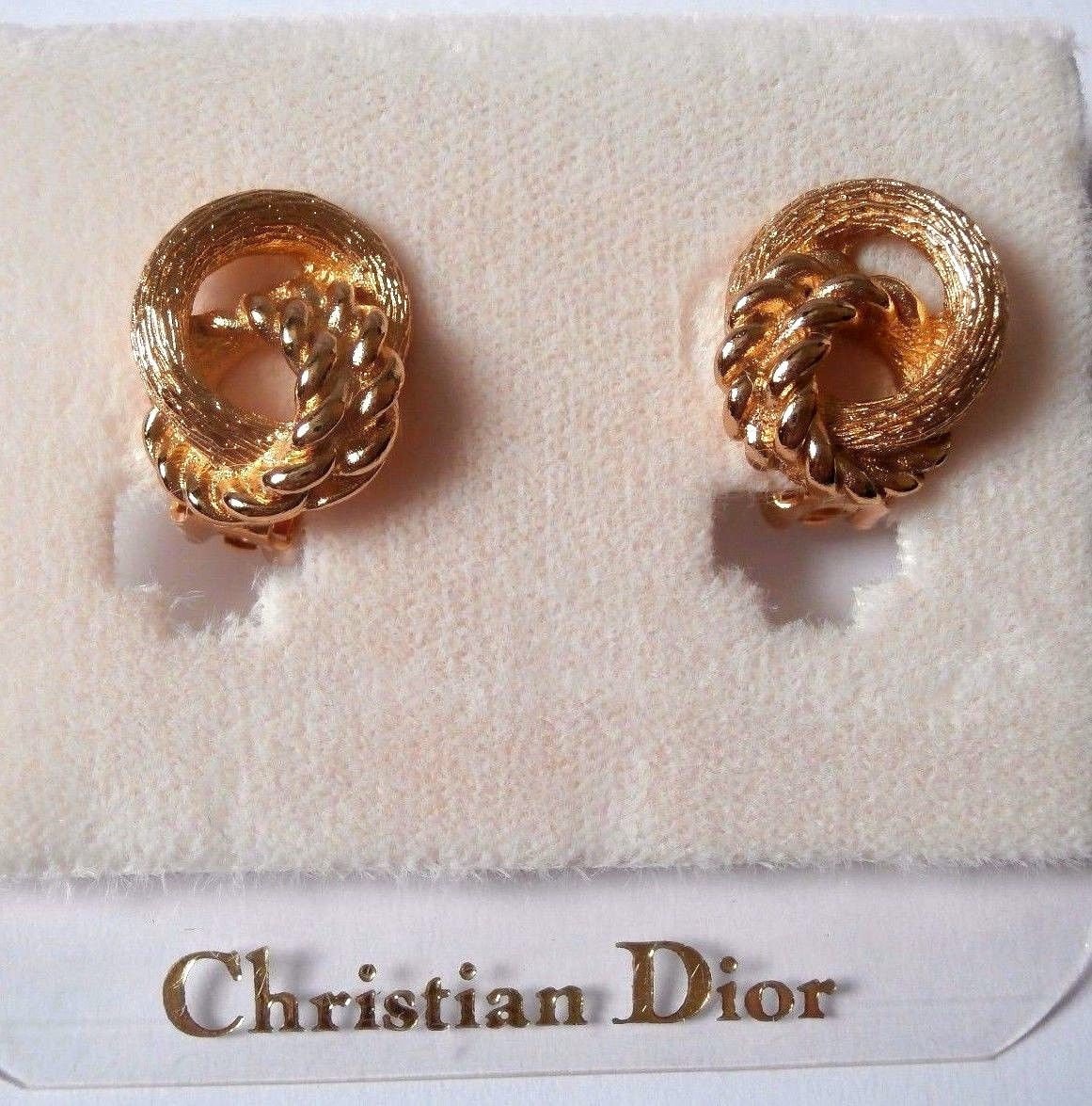 Christian Dior Ohrringe; Clip-Ons, Vergoldet Made in Usa von Dior4U
