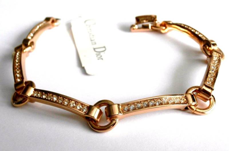 Christian Dior Signierte Armband Vergoldet Mit Klaren Kristallen von Dior4U