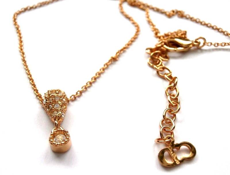 Christian Dior Signierte Halskette Vergoldet Mit Crystal Set Anhänger von Dior4U
