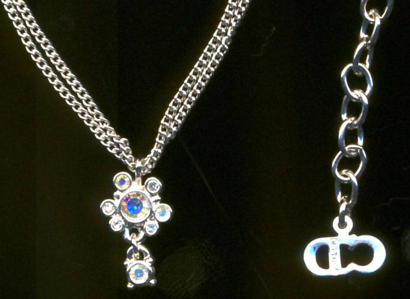 Christian Dior Signierte Rhodinierte Halskette Mit Aurora Boralis Kristall - Made in Den Usa von Dior4U