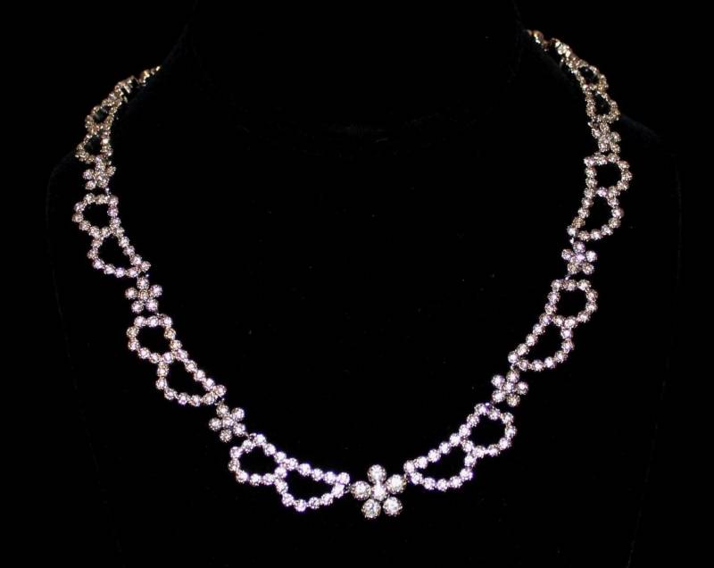 Christian Dior Signierte Rhodinierte Halskette Mit Klaren Kristallen Made in Den Usa von Dior4U