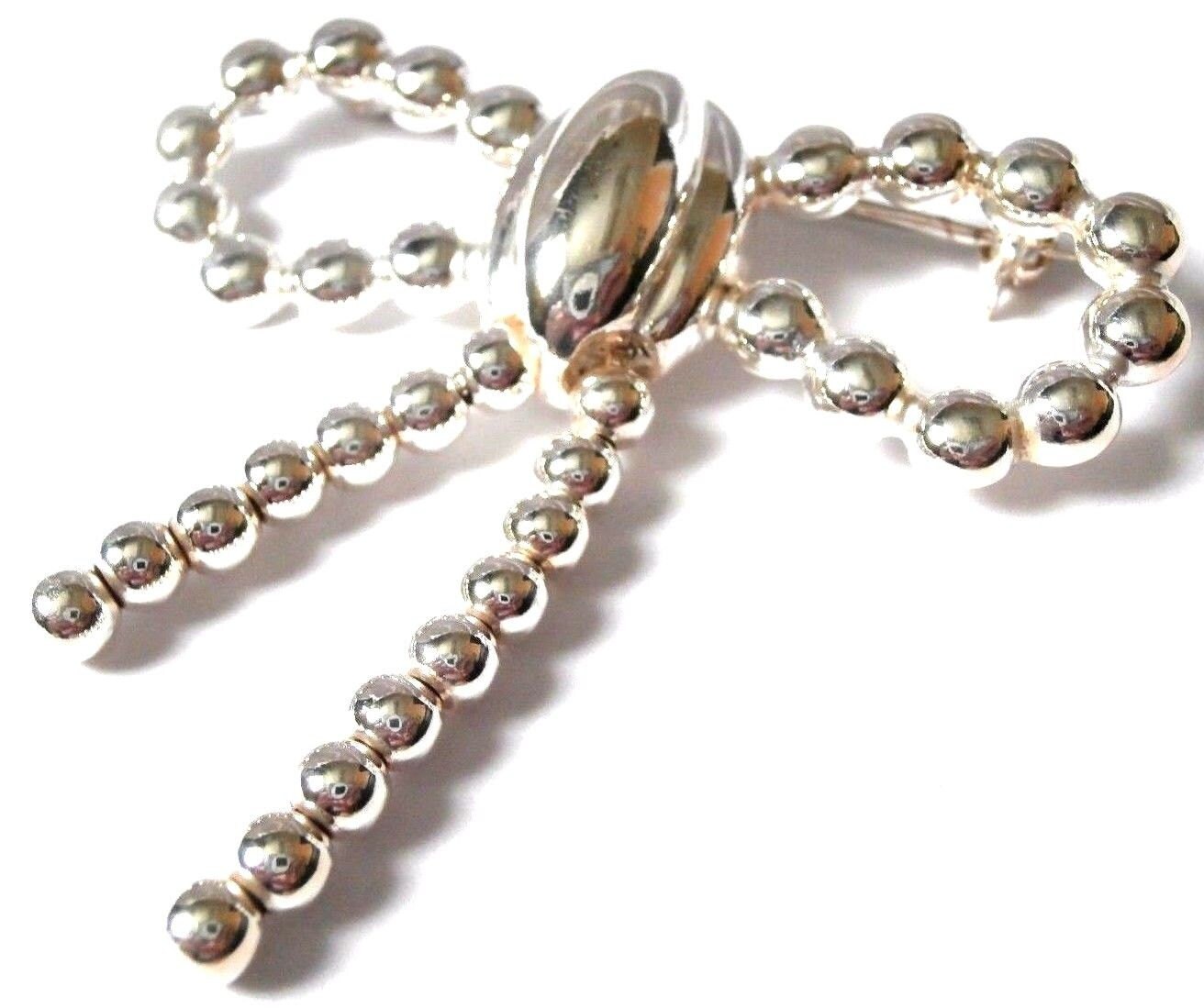 Christian Dior Signierte 16, 4 Gramm Sterling Silber .925 Schleife Pin Brosche Made in Italy von Dior4U