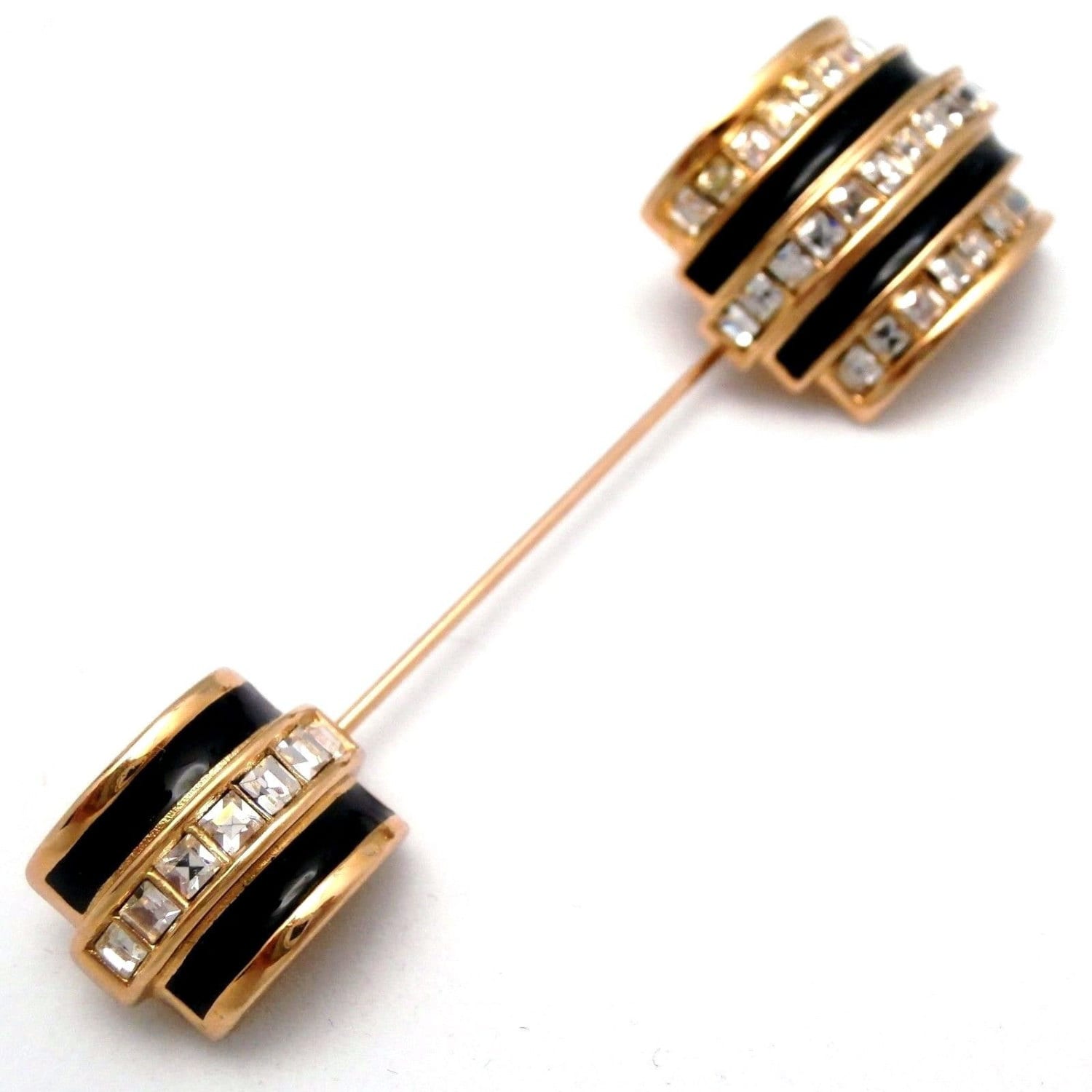Christian Dior Signierte Stick Pin Brosche Vergoldetes Set Mit Kristallen von Dior4U