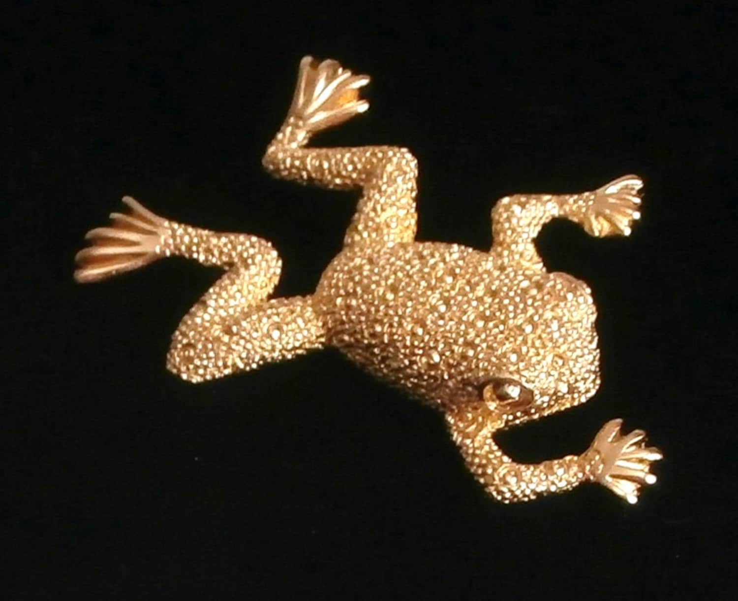 Christian Dior Signierte Vergoldete Frosch Pin Brosche Made in Usa von Dior4U