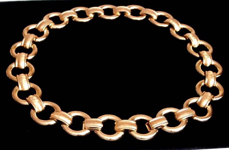 Christian Dior Signierte Vergoldete Halskette Mit Kreisen von Dior4U