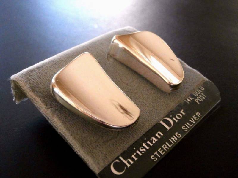 Christian Dior Sterling Silber Ohrringe; 14 Kt Stifte Made in Germany von Dior4U