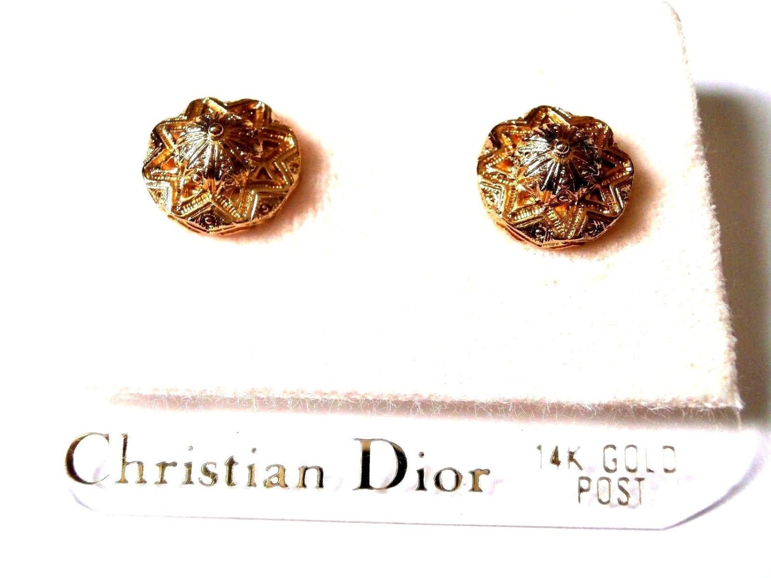 Christian Dior Vergoldete Ohrringe; 14 Kt Ohrstecker Made in Usa von Dior4U