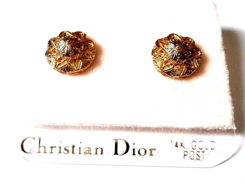 Christian Dior Vergoldete Ohrringe; 14 Kt Ohrstecker Made in Usa von Dior4U