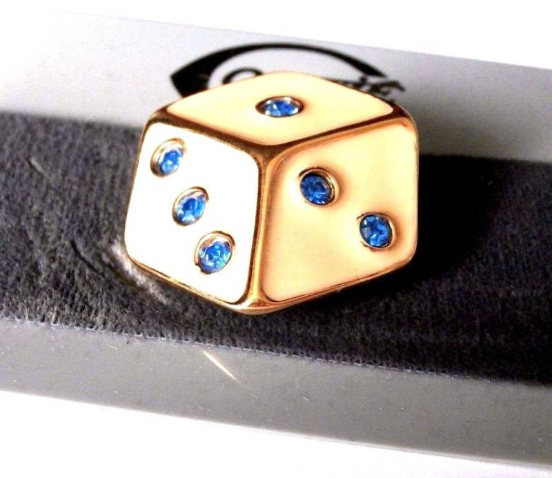 Gontie Paris Signierte Die Pin Brosche 6807 Vergoldet Mit Blauen Kristallen von Dior4U