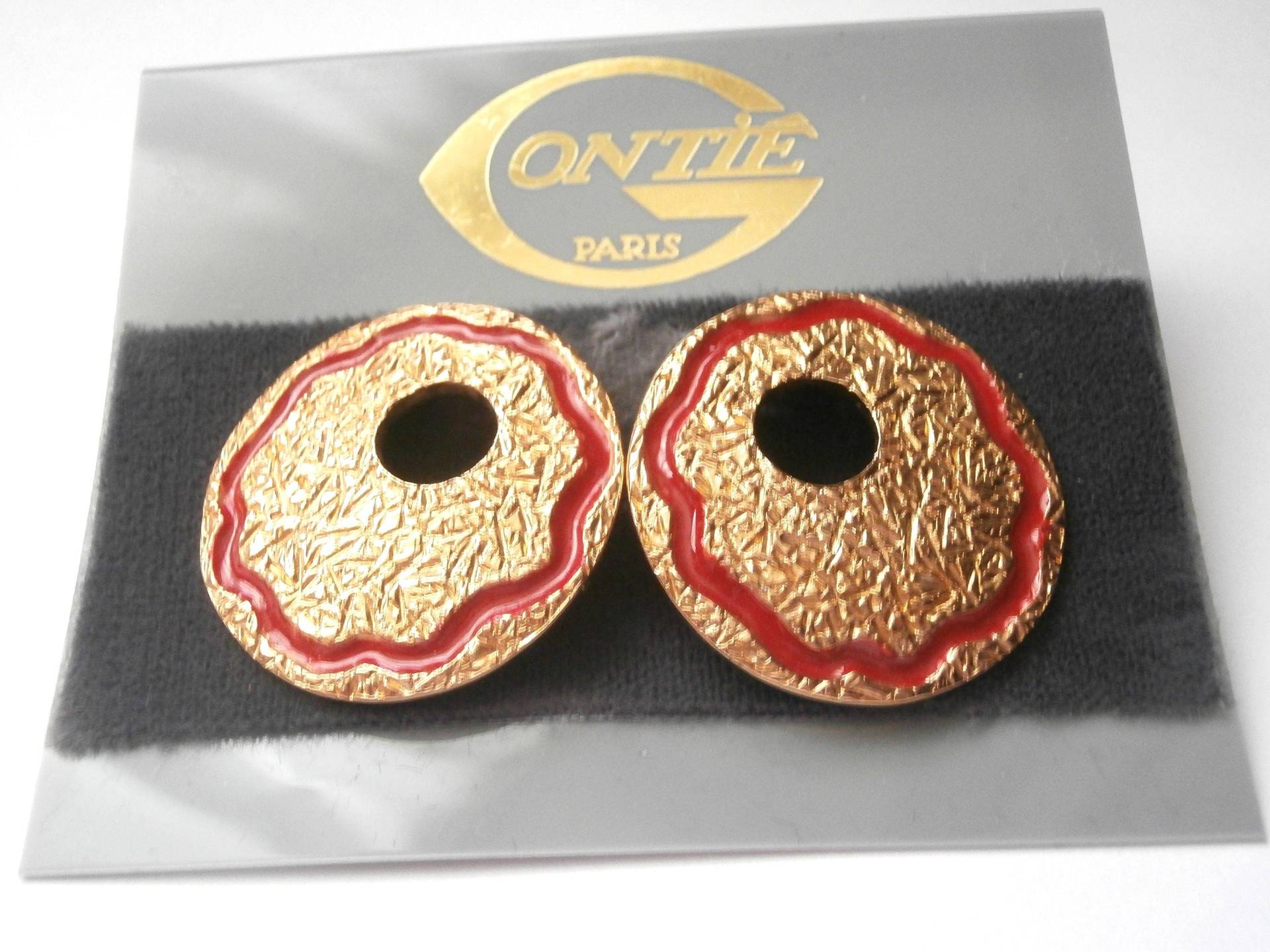 Gontie Paris Signierte Post Ohrringe Vergoldet 2, 5 cm von Dior4U