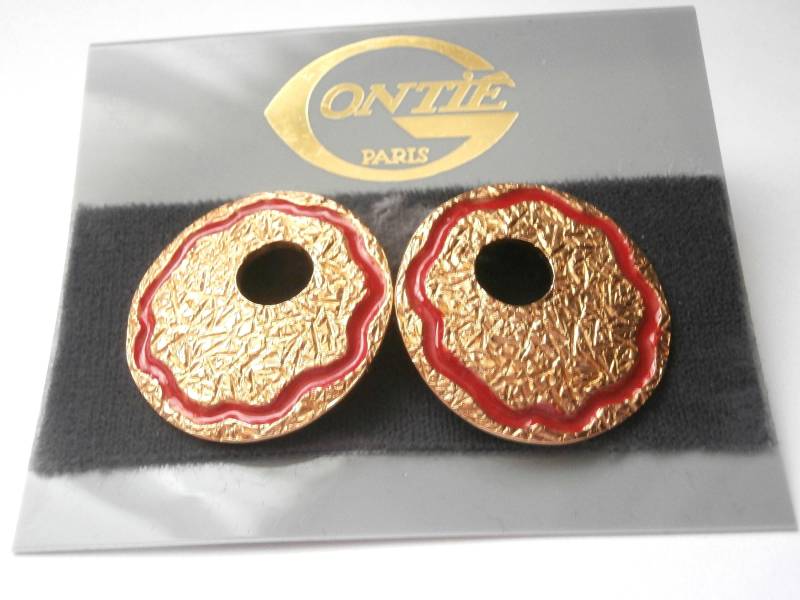 Gontie Paris Signierte Post Ohrringe Vergoldet 2, 5 cm von Dior4U