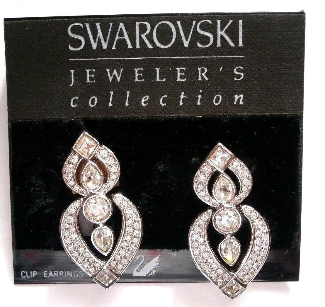 Swarovski Rhodinierte Ohrclips Mit Klaren Kristallen von Dior4U