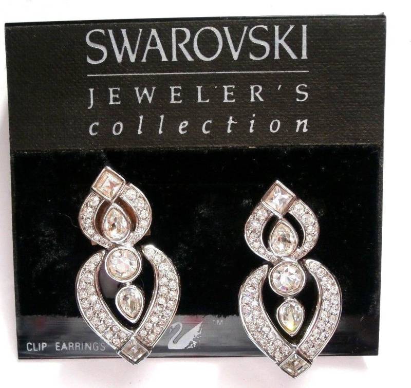 Swarovski Rhodinierte Ohrclips Mit Klaren Kristallen von Dior4U