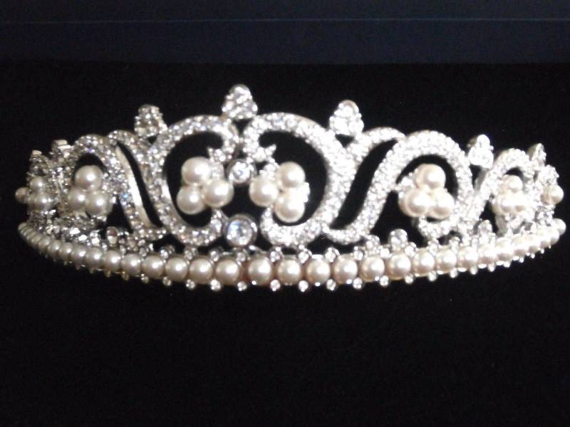 Swarovski Signature Princess Tiara Rhodium Plated Set Mit Kristallen & Perlen Mib Coa von Dior4U