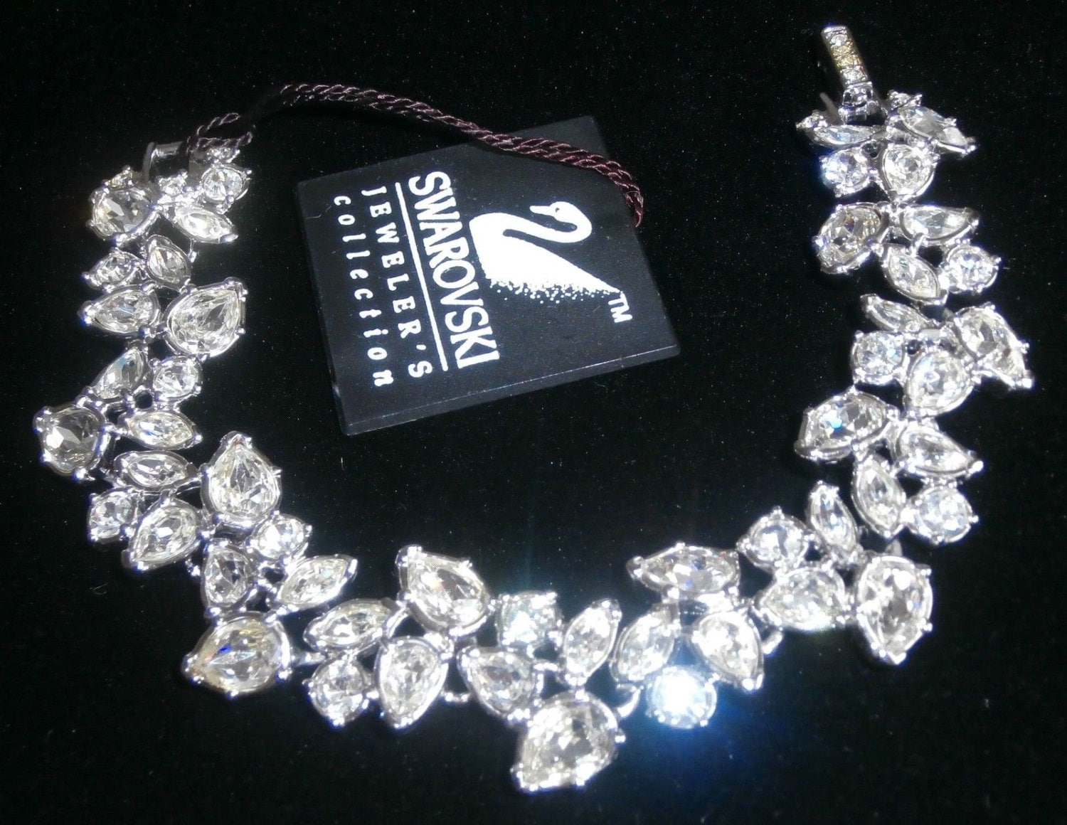 Swarovski Signierte Armband Rhodiniert Mit Full Cut Kristallen - Swan Logo von Dior4U