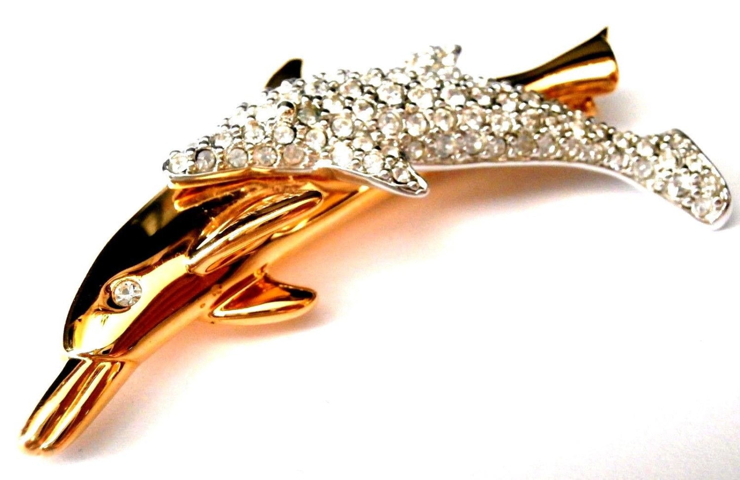 Swarovski Signierte Delfine Pin Brosche Scs Nur Für Mitglieder 1991 von Dior4U