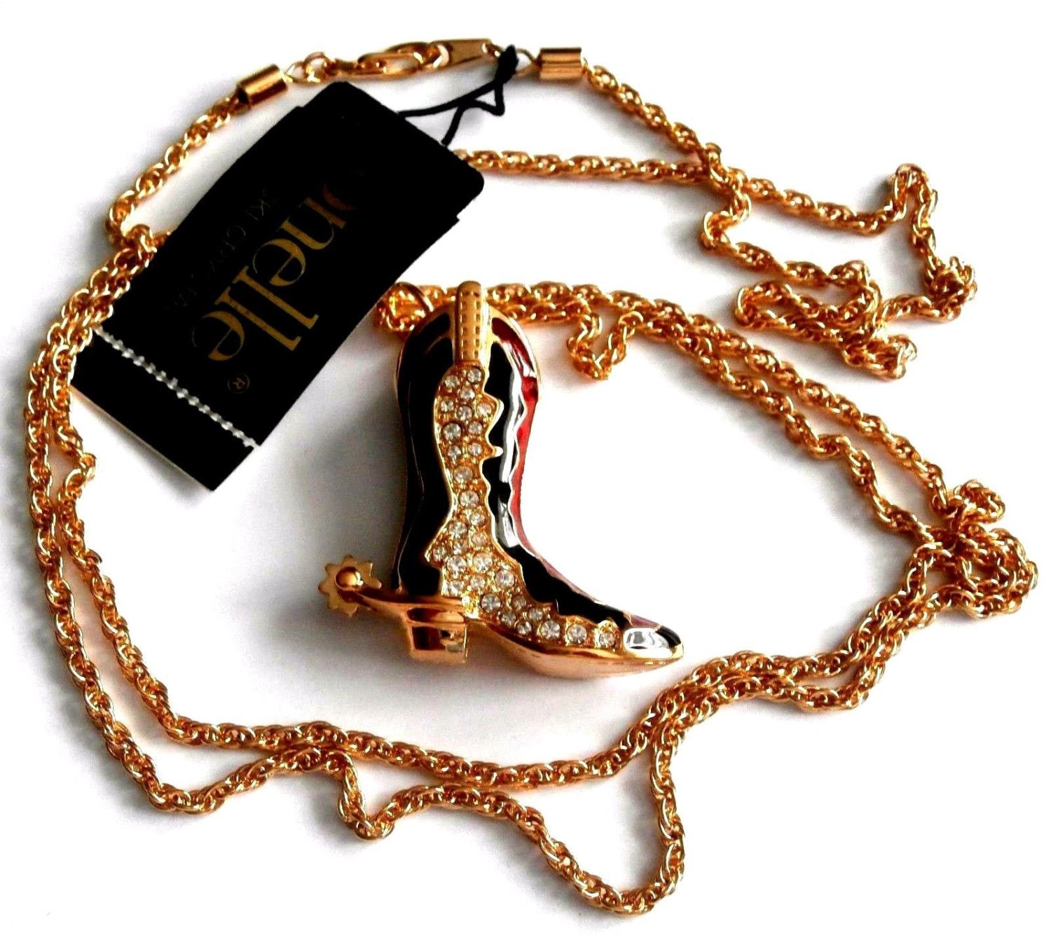 Swarovski Vergoldete Halskette Mit Crystal Set Boot Anhänger Schwan Logo Auf Vonelle Kette von Dior4U