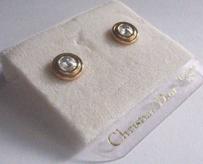 Christian Dior Kristallohrringe; Vergoldet, 14 Kt Stifte Made in Den Usa von Dior4U