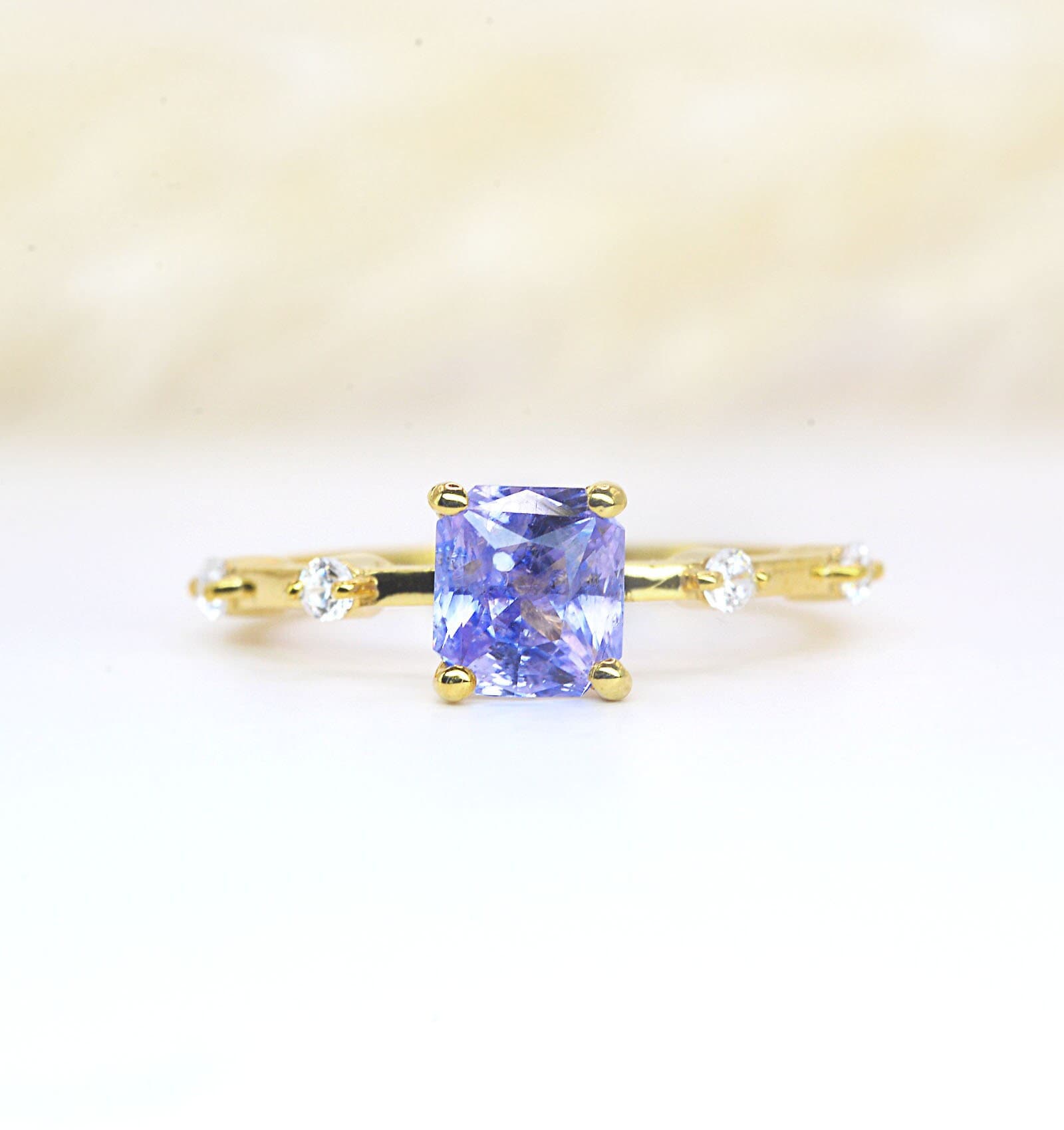 Blauer Saphir Verlobungsring | Art Deco Natürlicher Blauer Ring Handgemachter Massiver Rose-, Gelb-, Weißgoldring Für Sie von DiorahJewellery