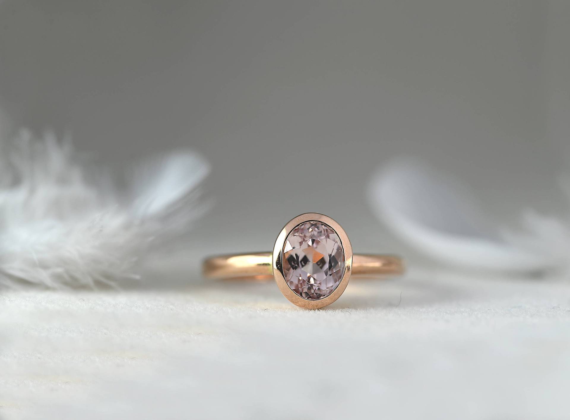 Rose Gold Morganit Ring - Verlobungsring 9Ct, 14Ct, 18Ct Platin Jubiläumsgeschenk Solitär Sofort Lieferbar von DiorahJewellery