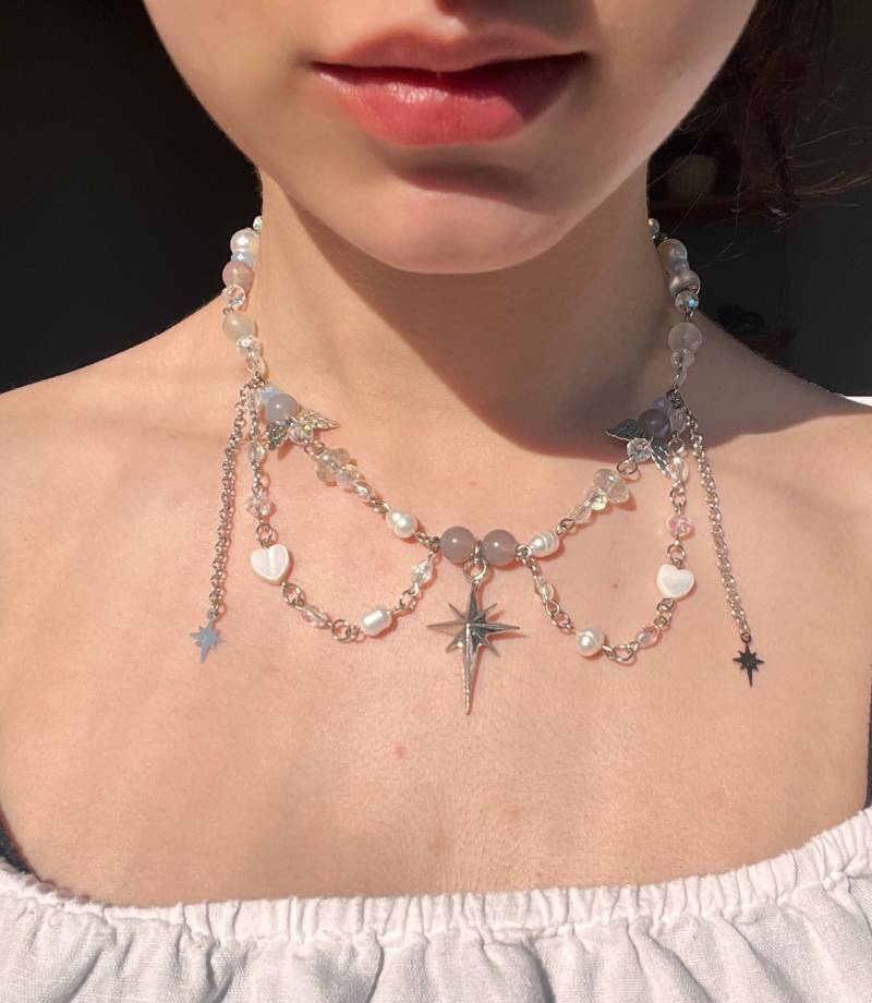 Süsswasserperle Perlen Halskette | Fairycore Stern Anhänger von Diorajewels