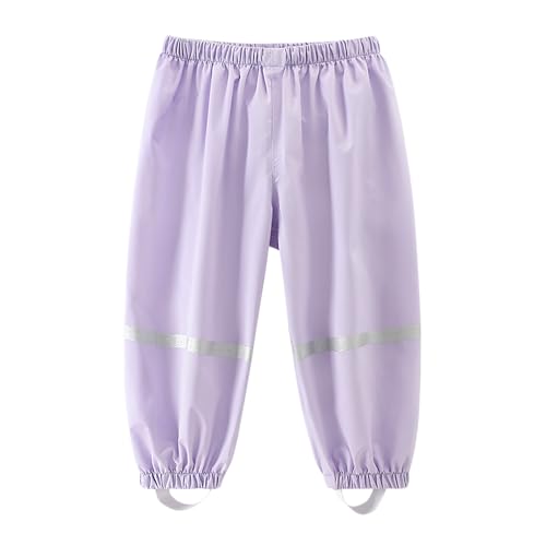 Dioshark Matschhose Kinder Mädchen Wasserdicht Regenhose mit Reflektor Dünn Buddelhose Lila Sommer Ohne Träger Gefüttert Leichte Atmungsaktive Outdoorhose Scradfahren Klettern für Alter 3-4 Jahre von Dioshark