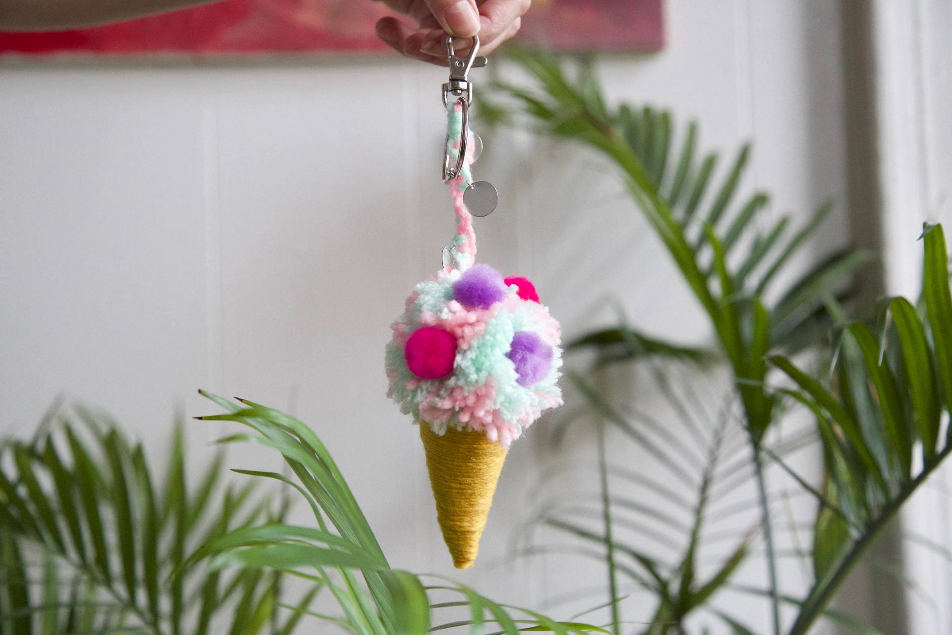 Einhorn Eis Kekse Schlüsselanhänger, Pompom Zipper Charms, Geldbörse Taschenzubehör, Handtasche Quaste Schlüsselanhänger von DipDipLoom