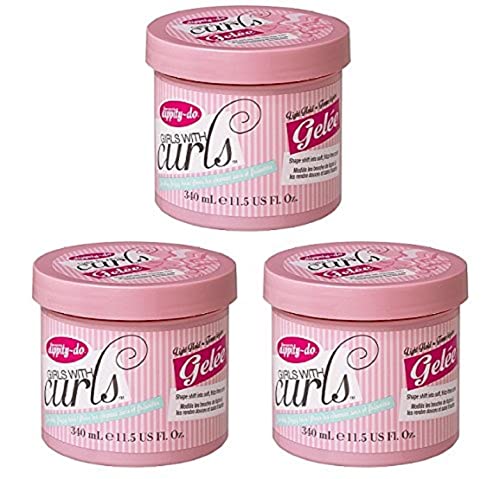 Dippity Do Girls with Curls Light Hold Gel – Form, glatte und separate Locken – sulfatfrei, Aloe, Vitamin E & Weizenprotein – Frizz Free, Never Crunchy – 3er-Pack (je 340 ml) von Dippity Do