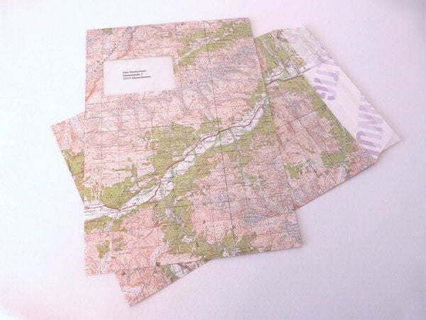 Direktrecycling Landkarten Versandtasche Din C4 mit Sichtfenster von Direktrecycling